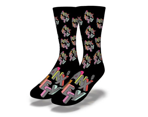 SAVVY SOX ANXIETY BLACK SOCKS