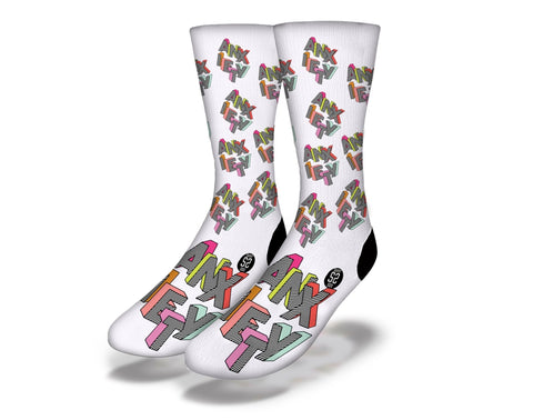 SAVVY SOX ANXIETY WHITE SOCKS