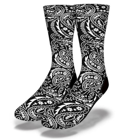 SAVVY SOX BANDANA BLACK PAISLEY SOCKS