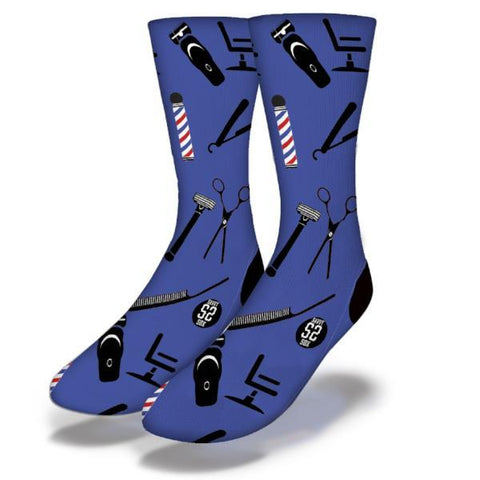 SAVVY SOX BARBER SHOP BLUE SOCKS