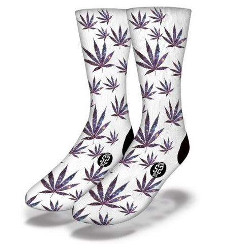 SAVVY SOX CANNABIS LEAVES GALAXY SOCKS