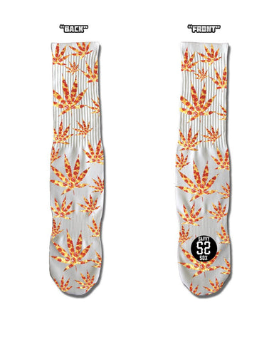 SAVVY SOX CANNABIS LEAVES PIZZA SOCKS