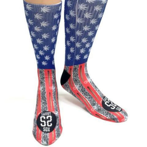 SAVVY SOX CANNABIS MARY JANE FLAG SOCKS