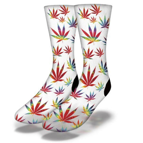 SAVVY SOX CANNABIS TYE DYE LEAVES SOCKS