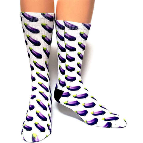 SAVVY SOX EGGPLANT EMOJI SOCKS