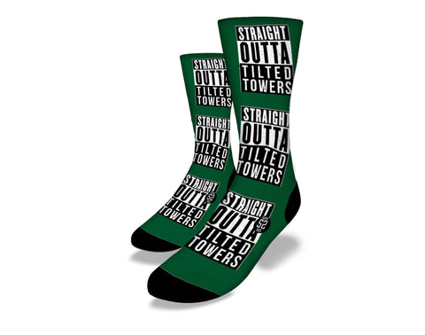 SAVVY SOX FORTNITE TILTED TOWER GREEN SOCKS