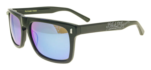 BLACK FLYS FLYAMI VICE SUNGLASSES SHINY BLACK BLUE LENS