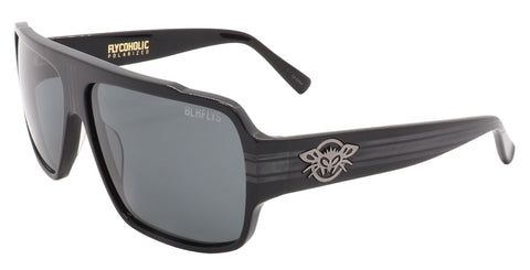 BLACK FLYS FLYCOHOLIC SUNGLASSES SHINY BLACK POLARIZED