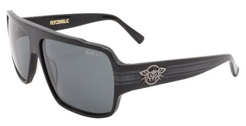 BLACK FLYS FLYCOHOLIC SUNGLASSES SHINY BLACK