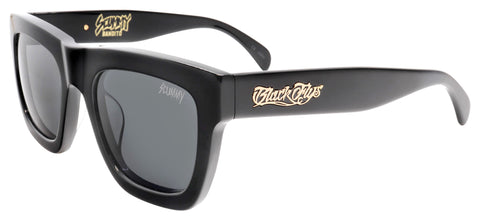 BLACK FLYS SCUMMY BANDITO SUNGLASSES SHINY BLACK SMOKE LENS