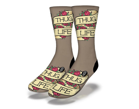 SAVVY SOX THUG LIFE BROWN SOCKS