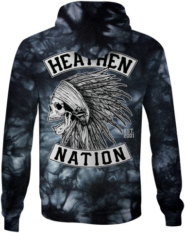 HEATHEN CHIEF HOODIE BLACK TIE DYE