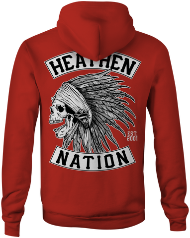 HEATHEN CHIEF HOODIE RED